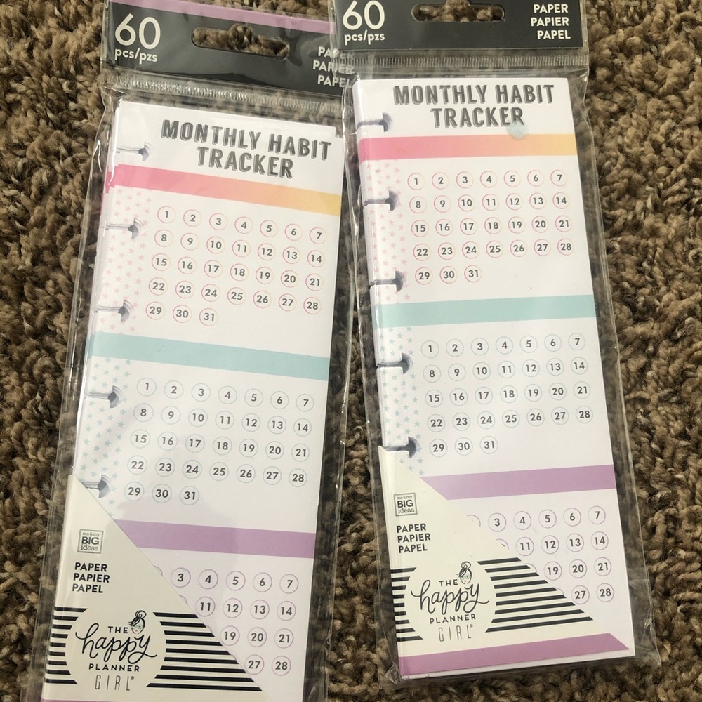 Happy planner fitness habit tracker